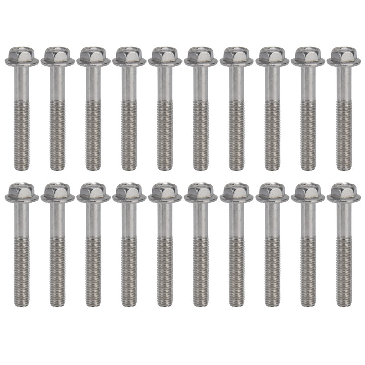 20 buc suruburi cu surub M10x1,5 A2-70 surub cu cap hexagonal cu flansa din otel inoxidabil cu garnitura DIN6921