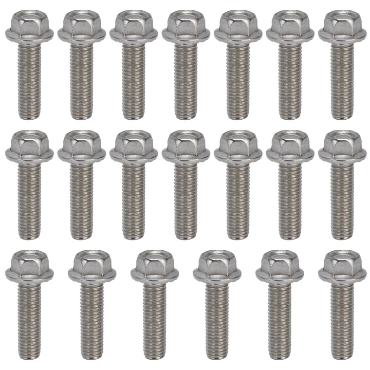 20 buc suruburi cu surub M10x1,5 A2‑70 surub cu cap hexagonal cu flansa din otel inoxidabil cu garnitura DIN6921