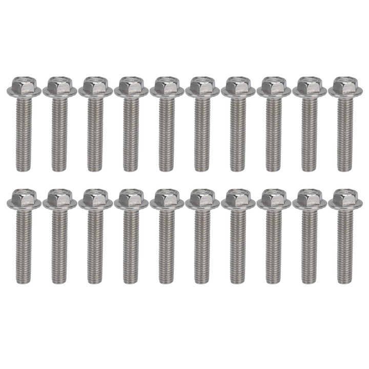 20 buc suruburi cu surub M10x1,5 A2‑70 surub cu cap hexagonal cu flansa din otel inoxidabil cu garnitura DIN6921