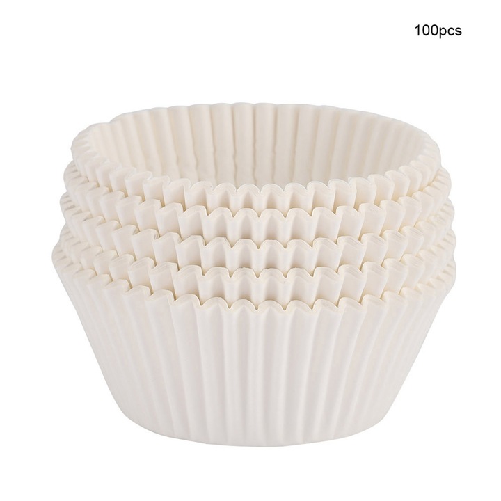 100 db-os fehér mini muffin forma készlet 3x3cm