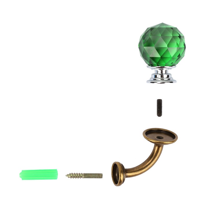 Umeras pentru haine, Enforose, cristal, zinc, transparent, 7.3x3x4.5cm