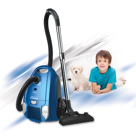 Aspirator cu sac Heinner HVC-MBL1400-V2, 700 W, sac textil, 3 L, putere variabila, HEPA 12, tub telescopic metalic, Albastru