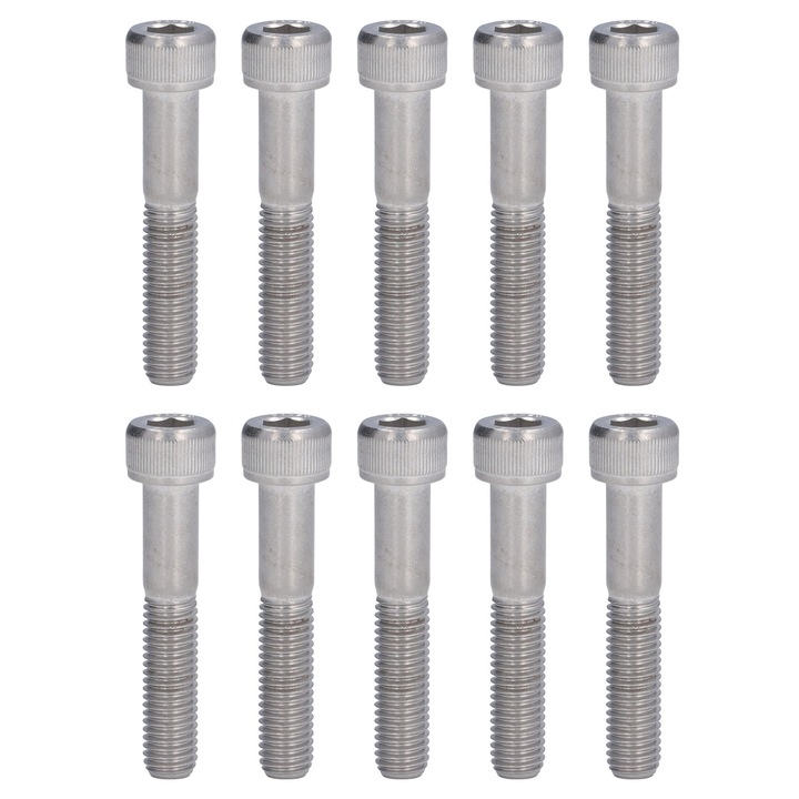 10 buc. suruburi cu cap cilindric A2-70, suruburi hexagonale din otel inoxidabil pentru masini industriale M10