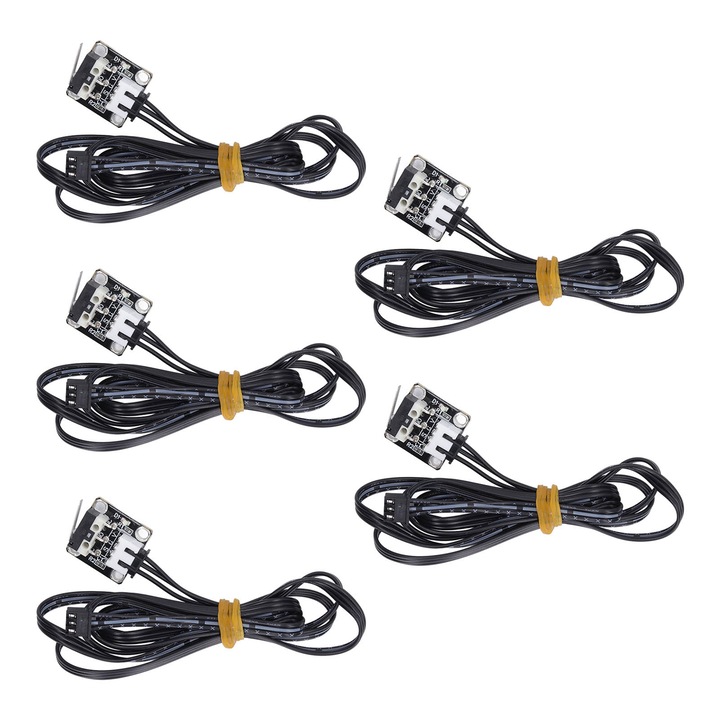 Set 5 comutatoare limita HERUSI 3 pini ignifug pentru imprimanta 3D, multicolor