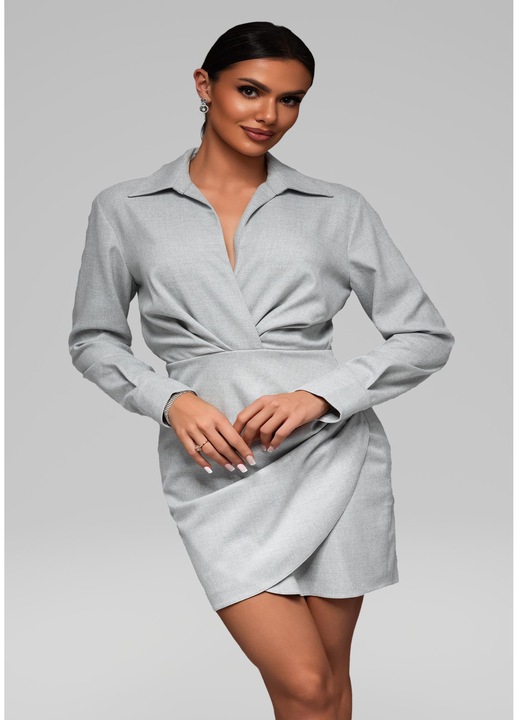 Елегантна миди рокля LARICA LA-OM-DLR090, Сив