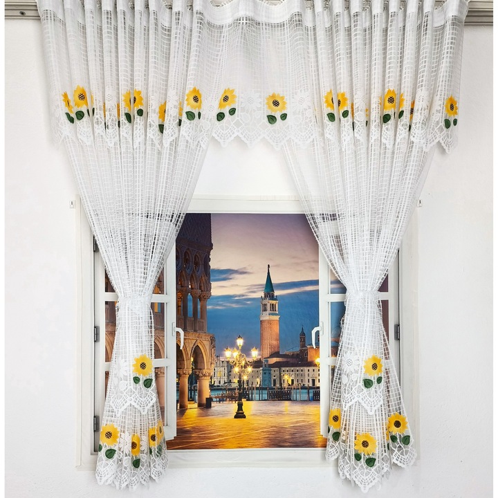 Комплект завеси Three Oaks, модел 51136, 400 x 160 см, бял