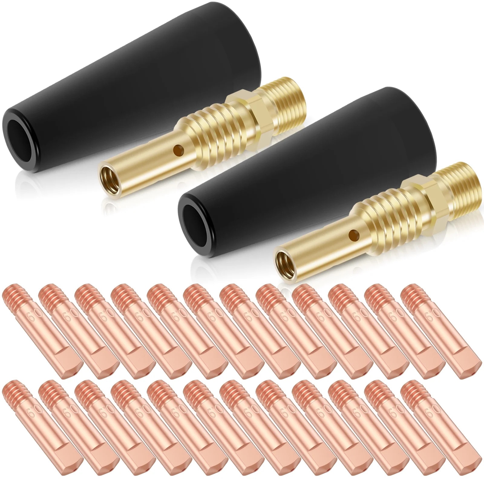 Set accesorii sudura, Fokelyi, 24 duze de contact, 2 duze fara gaz