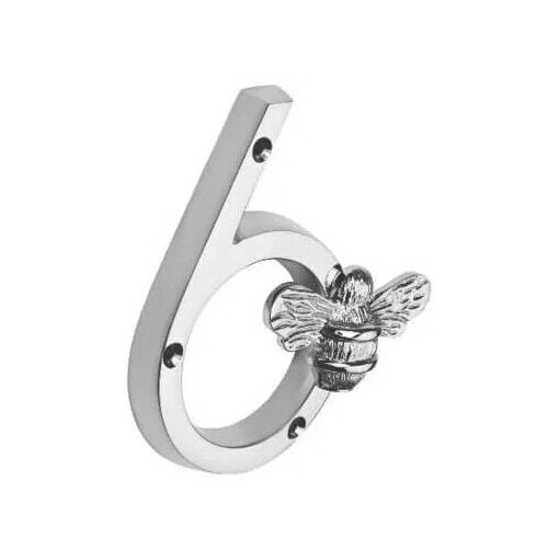 Numar de casa cu albina, Fokelyi, metal, argintiu, 6 - eMAG.ro