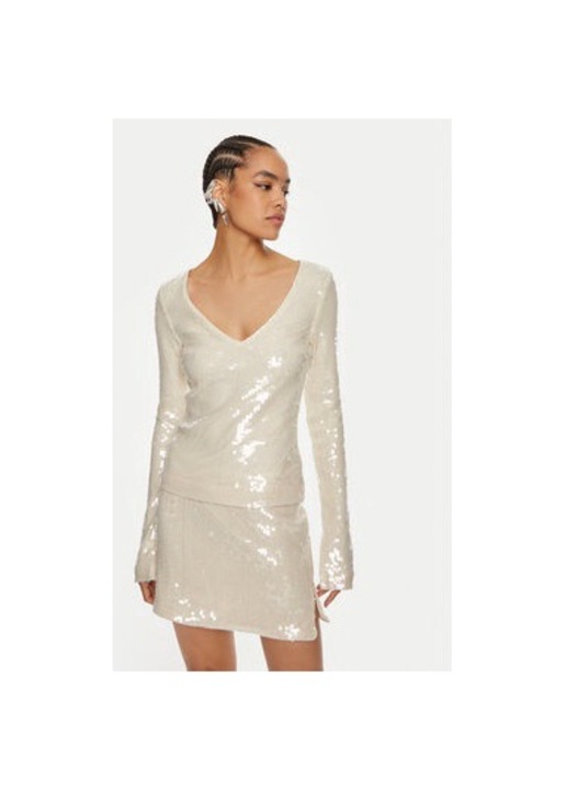 Bluza dama, Rotate, 304471629, Poliester recliclat, Bej, Bej