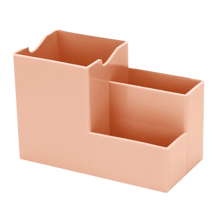 Organizator birou multifunctional, metal, negru, 10x15x7.5cm