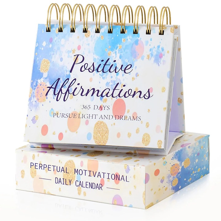 Calendar mini cu citate inspirationale, 4x14x15 cm, multicolor