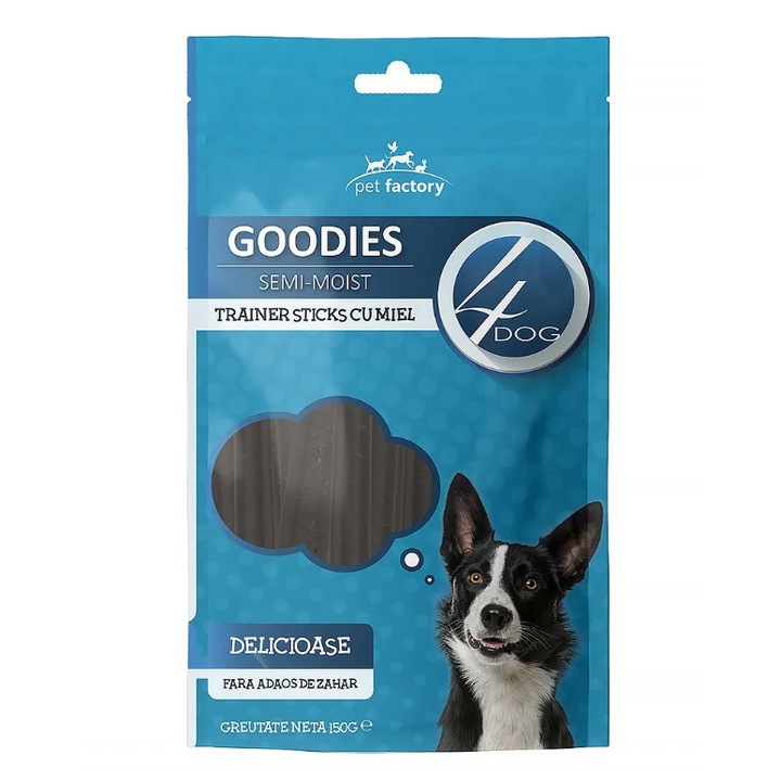 Recompense pentru caini 4DOG GOODIES Trainer Dental Sticks Miel,150g
