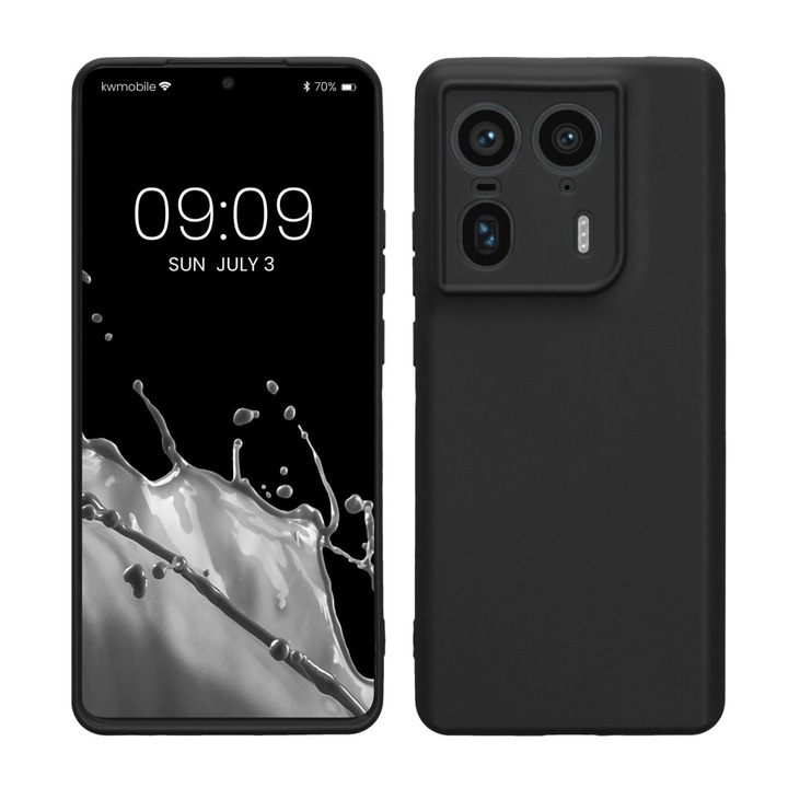 Husa Kwmobile pentru Motorola Edge 50 Ultra, Negru, Silicon, KWM000022SW001C