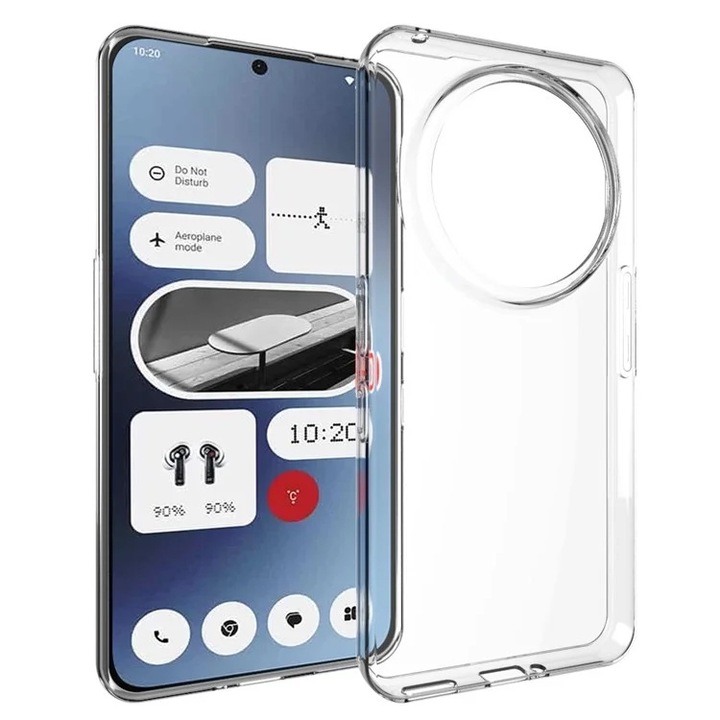 Husa pentru Nothing Phone (3a) Pro, SKYDDAR INNOVATION, ClearGuard din silicon transparent, Transparenta, set cu sticker