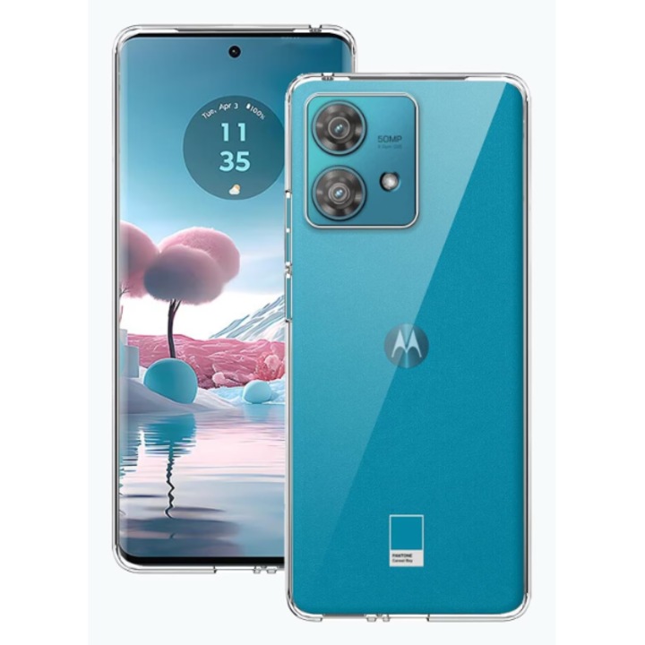 Защитен калъф Mat-Tech, съвместим с Motorola Edge 40 Neo, Anti-shock, 2MM, Защита на камерата, Прецизни изрези, Устойчивост на удар, Повдигнати ръбове за защита на екрана, Прозрачен