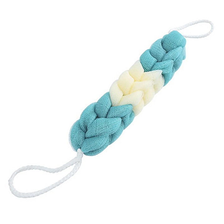 Burete de baie exfoliant, plasa impletita, multicolor, 1 buc, 30x10cm