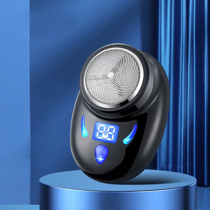 YANYXR mini hordozható elektromos borotva, fekete, 7.3x5.1cm, USB töltés