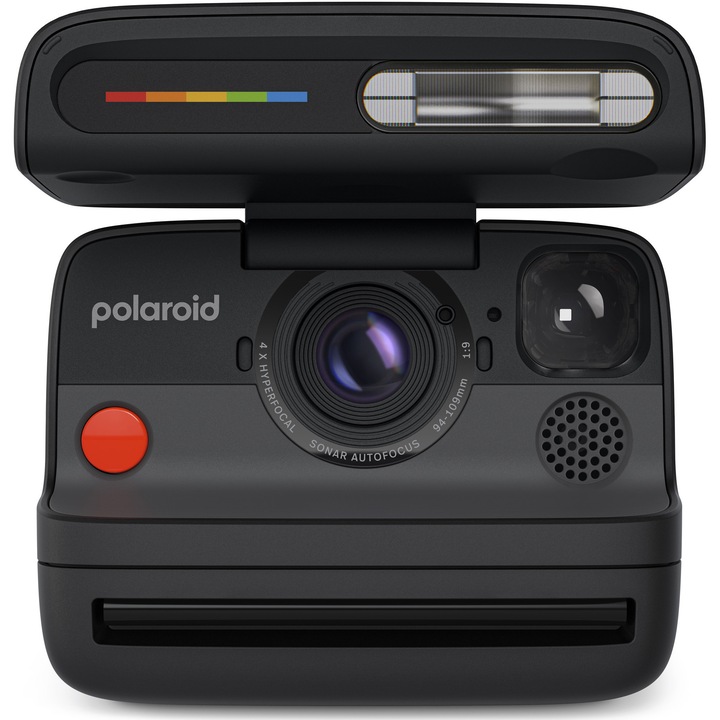 Фотоапарат за моментни снимки Polaroid Flip, Черен + Цветен филм, 8 броя