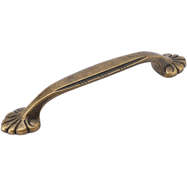 Maner pentru mobila, Auriu antichizat, Model Vintage, Distanta intre gauri 64 mm, set 2 bucati