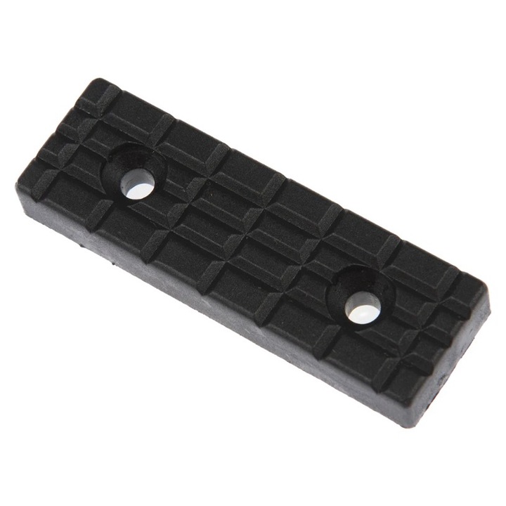 Picior mobila, plat, 55 x 18 x 8 mm, plastic, negru (set 4 buc)