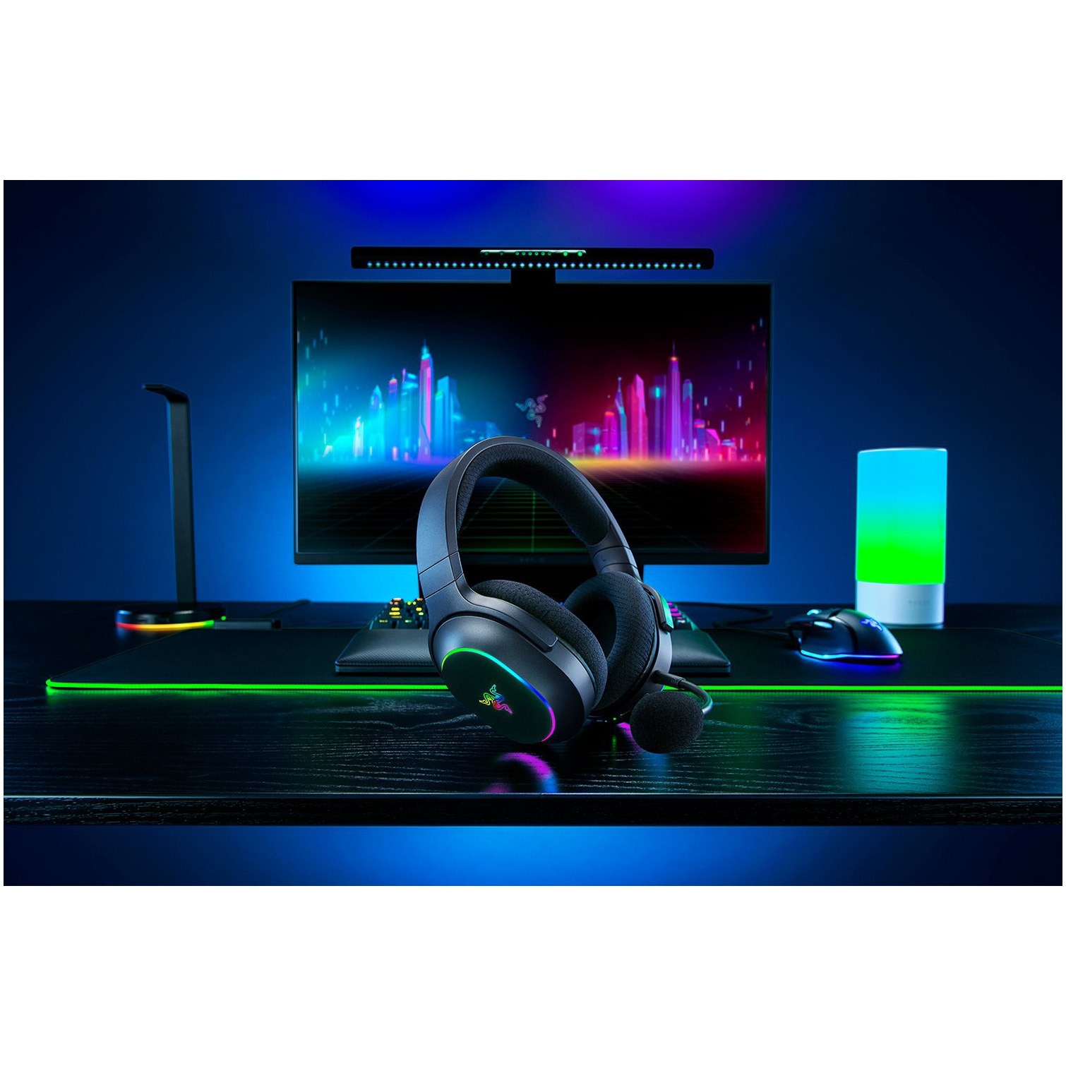 Casti gaming wireless Razer Barracuda X Chroma, iluminare Razer