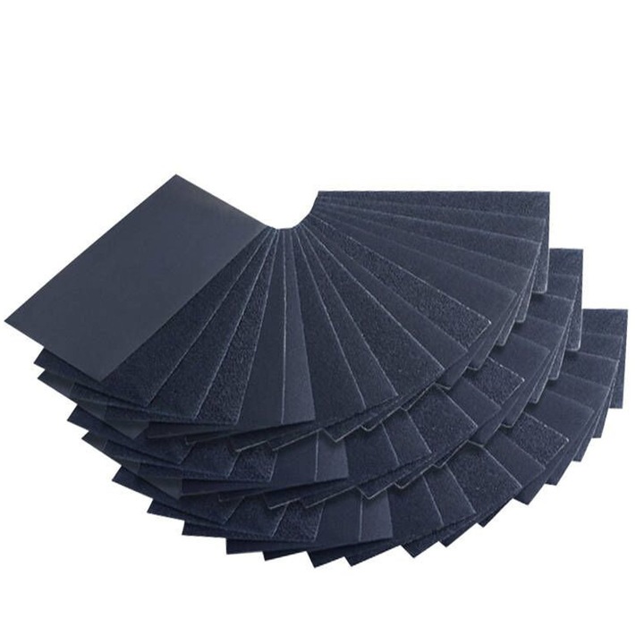 Set 102 discuri hartie abraziva, ZGGZERG, Set polizare si slefuire, Diverse granulatii 60#-3000#, Utilizare umeda si uscata, Rezistent la uzura, Nu este usor de spart, Pentru lustruire si finisare, Carbura de siliciu, 75*140mm, Negru/Gri