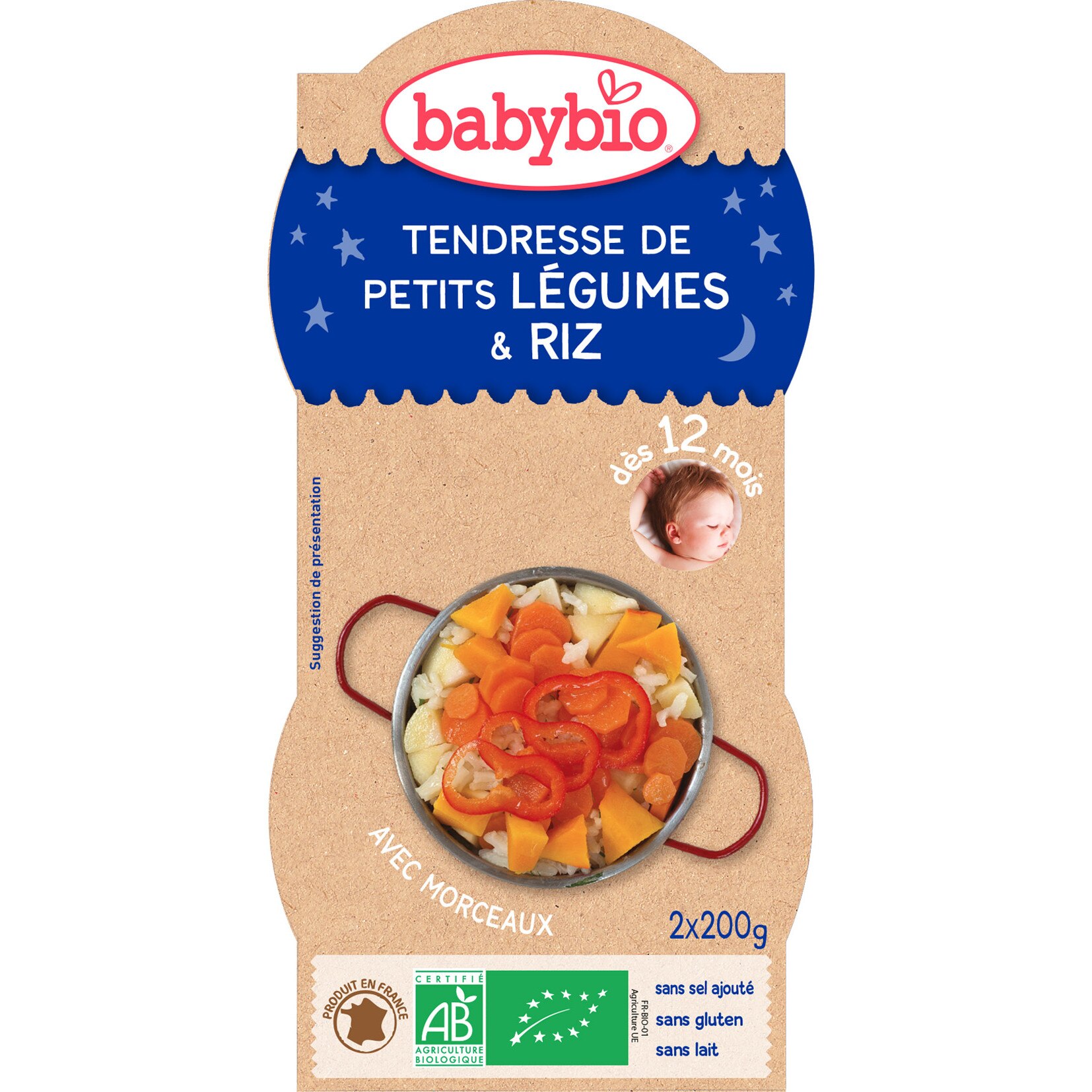 Legume si Orez 2x200 g Babybio Meniu
