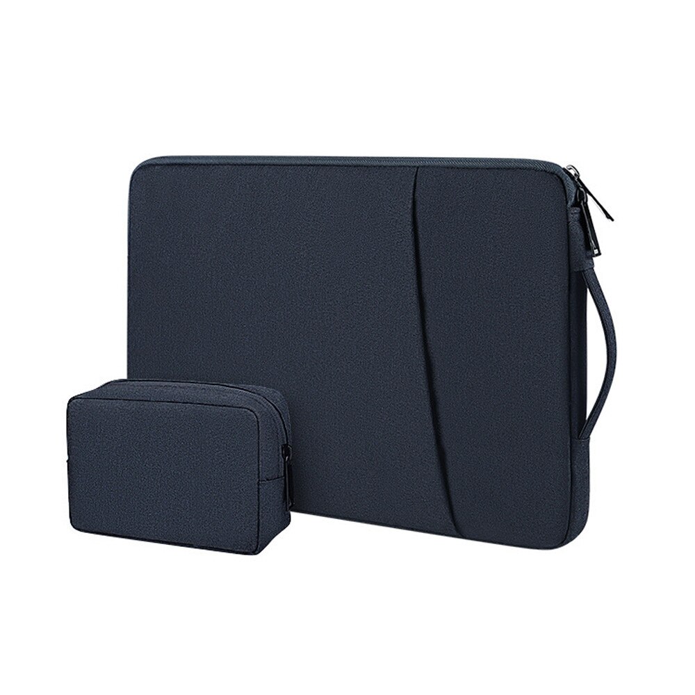 YANYXR, husa pentru laptop din textil, dublu compartiment, captuseala plus, impermeabil, maner retractabil, BST3022418-3, bleumarin, 13,3"
