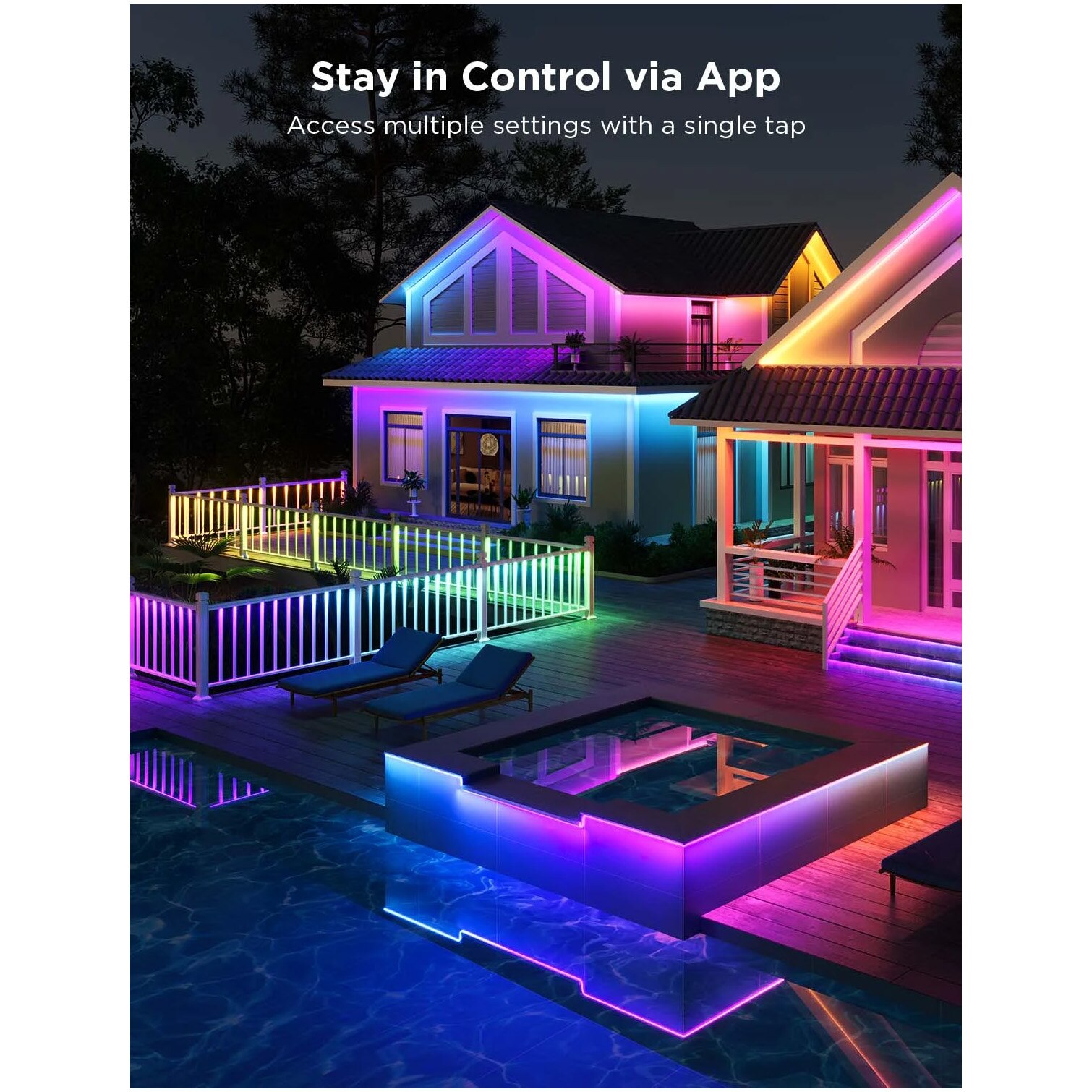 Banda LED RGBICWW inteligenta pentru exterior Profesionala Govee