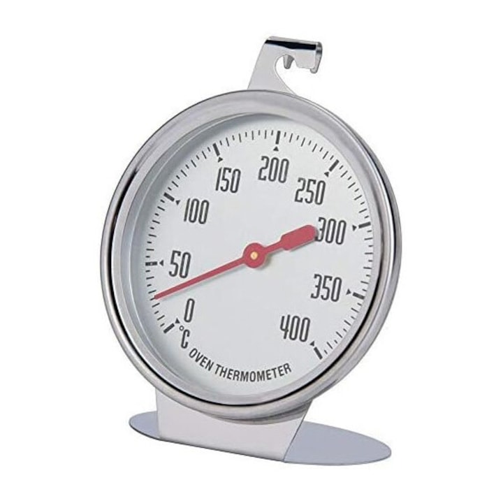 Termometru pentru cuptor, Enforose, cadran mare, inox, 150x600°C