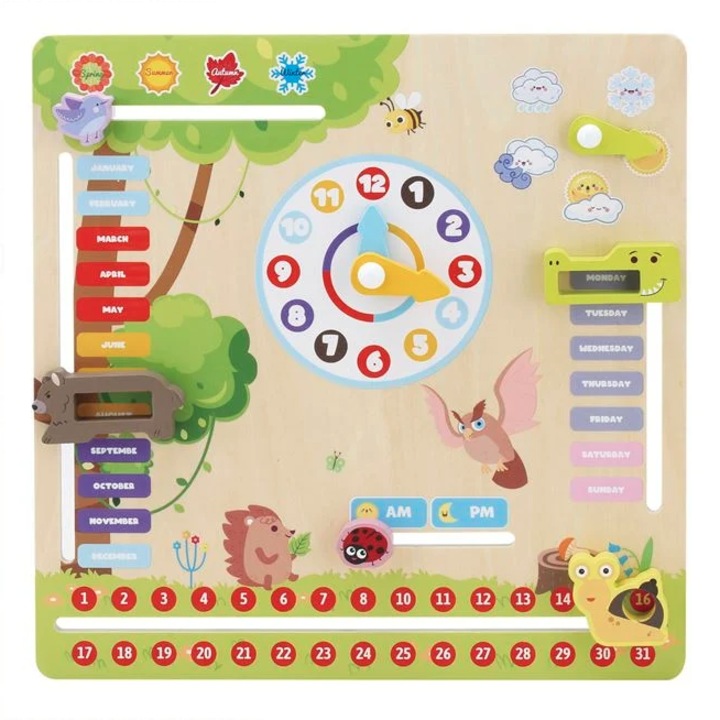 Calendar Educativ din Lemn Montessori