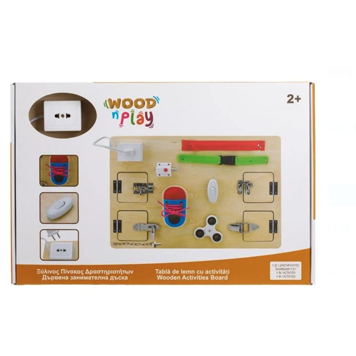 Tabla Educativa din Lemn cu Activitati Montessori