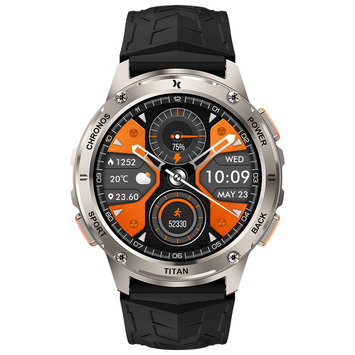 Смарт часовник Maxcom FW110SR Titan Chronos, 1.43” AMOLED Corning Gorilla Glass, IP69K, 5AT, сребрист