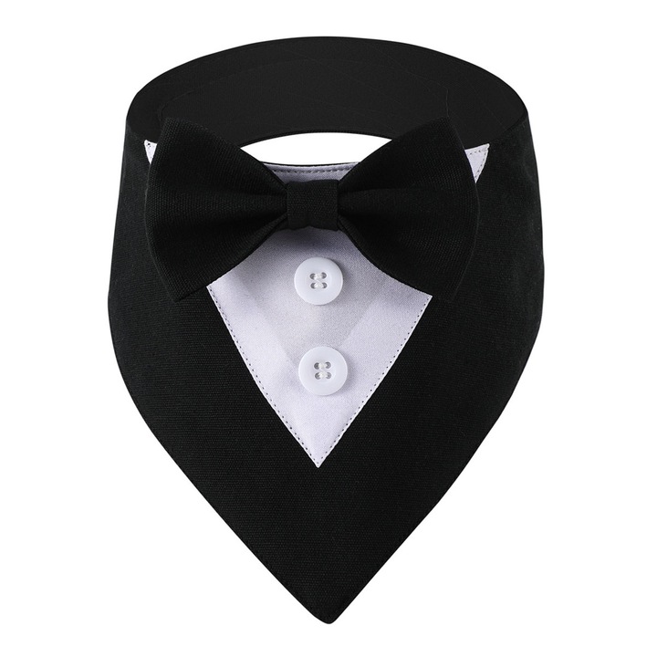 Zgarda pentru caini, bandana, papion pentru caini cu reglabil, formal, pentru nunta, cadou de ziua de nastere pentru caini mici si medii, XS