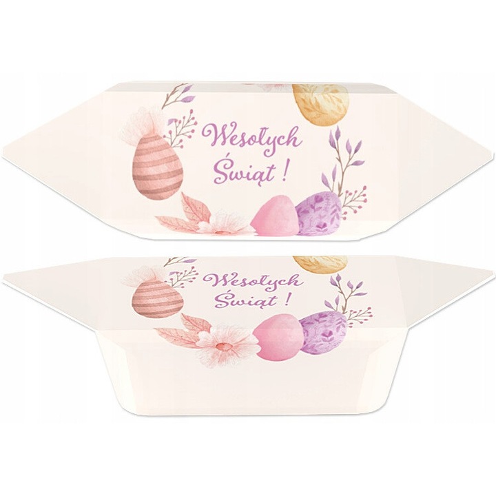 Bomboane Krowki pastelate, 1 kg, cu mesaj "Wesolych Swiat!"