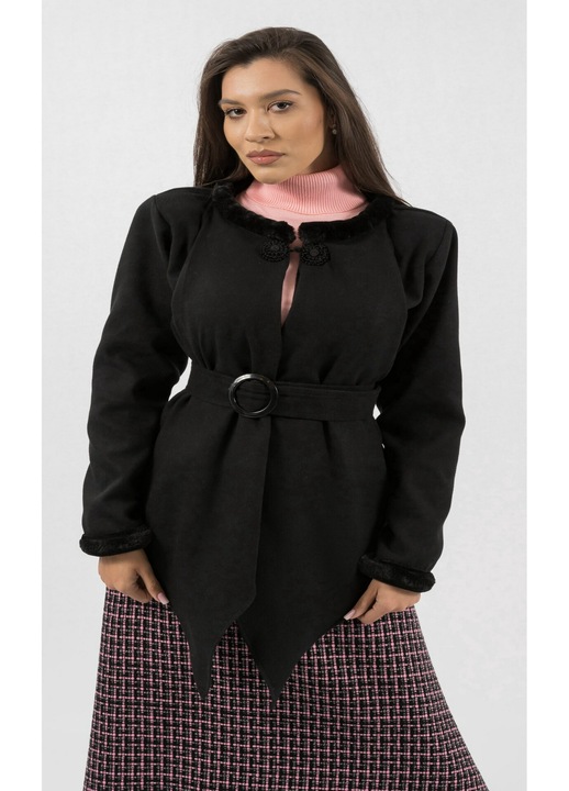 Fekete kordbársony szövetkabát Soraia, Fekete