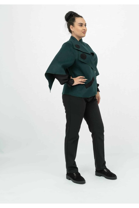 Cardigan Elegant Verde Inchis cu Detalii Teresa, Verde