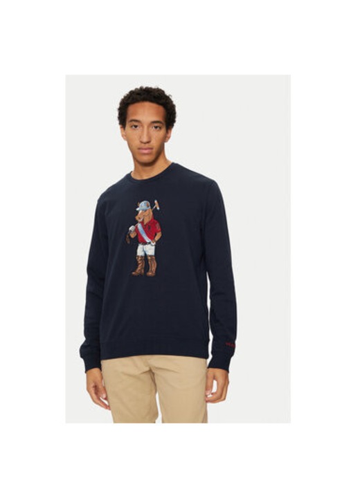 Bluza Barbati, U.S. Polo ASSN, 304796715, Bumbac, Albastru, Bleumarin
