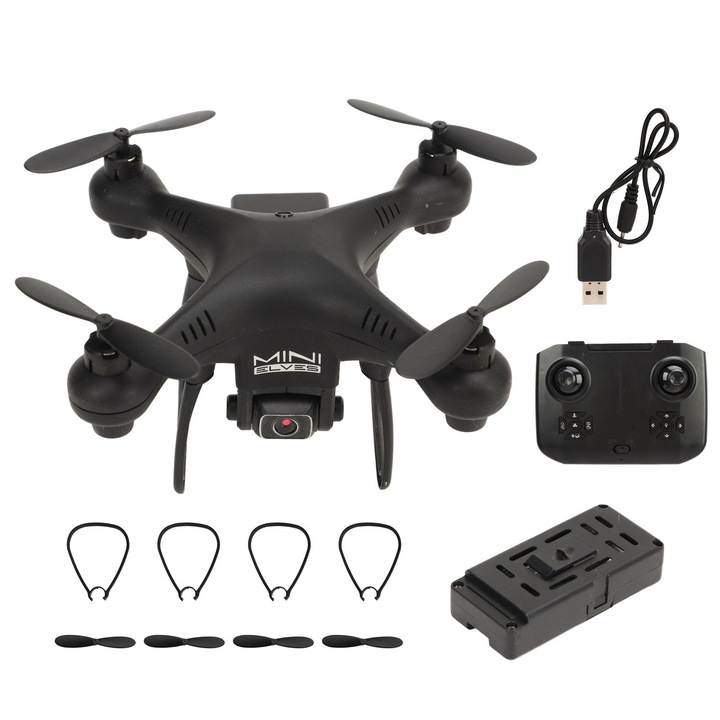 Ky908 drón, fekete, 15,5x15,5x6,5cm, 15 perc repülési idő