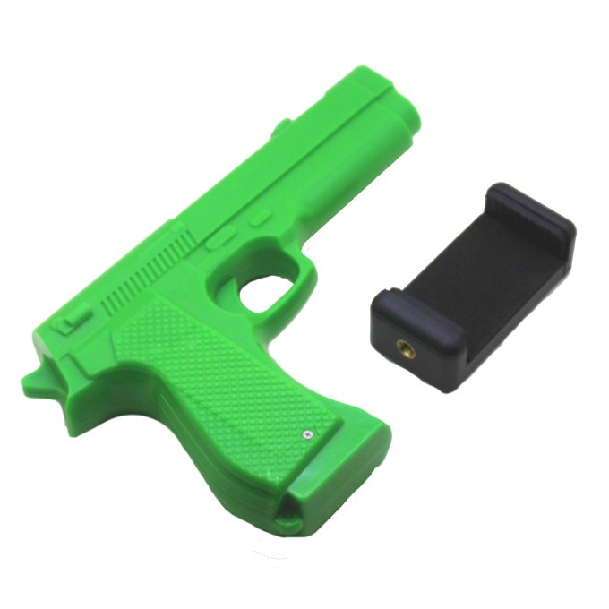 Pistol AR-8 cu suport telefon mobil, conectare bluetooth, pentru jocuri AR (realitate augmentata), verde