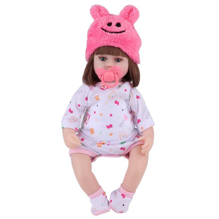 Újjászületett babák gyerekeknek Vinil valósághű teljes testű babák gyerekeknek AjándékRózsa Piros