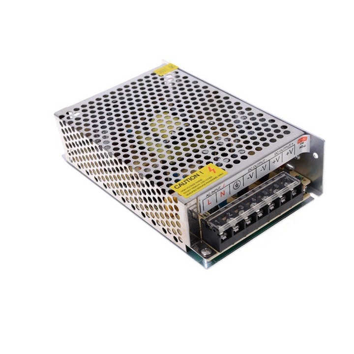Sursa de Alimentare Metalica 220V-12V, 120W, 10A – Adaptator pentru Proiecte Electronice, LED-uri si Aplicatii Industriale
