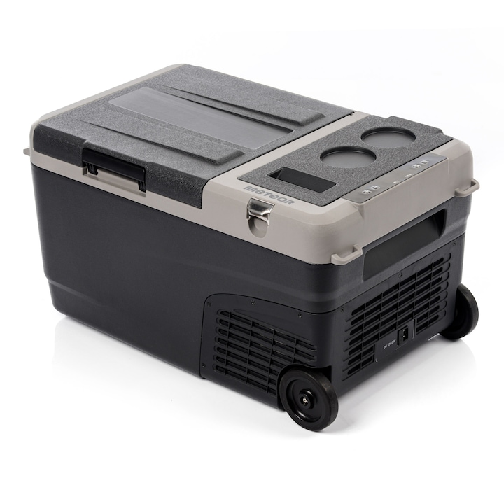Frigider portabil, Meteor, M30, Compresor, 27l, Alimentare 12/24v si 100-240v, Interval de temperatura +20/-20°c, Calitate inalta a materialelor, Ideal pentru camping si calatorii