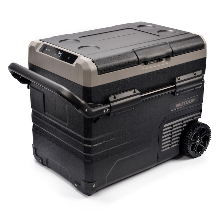 Frigider portabil, Meteor, Compresor 12/24v, Alimentare variabila 100-240v, Racire -20/+20°c, Bluetooth 5.0 incorporat, Usb pentru incarcare, Capac antiderapant, Izolatie ridicata, Alb