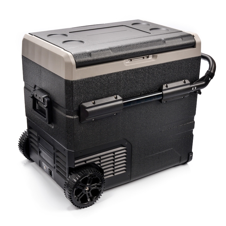 Frigider portabil, Meteor, Compresor, Alimentare 12/24v si 100-240v, Temperatura -20 pana la +20 ℃, Bluetooth 5.0, Priza usb incorporata, Alb, 60 cm x 90 cm x 10 kg