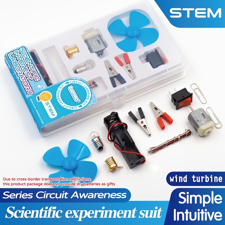 Комплект за научни експерименти „Направи си сам“ с малък вентилатор, включващ три вълнуващи STEM образователни експеримента, 6 години творчество