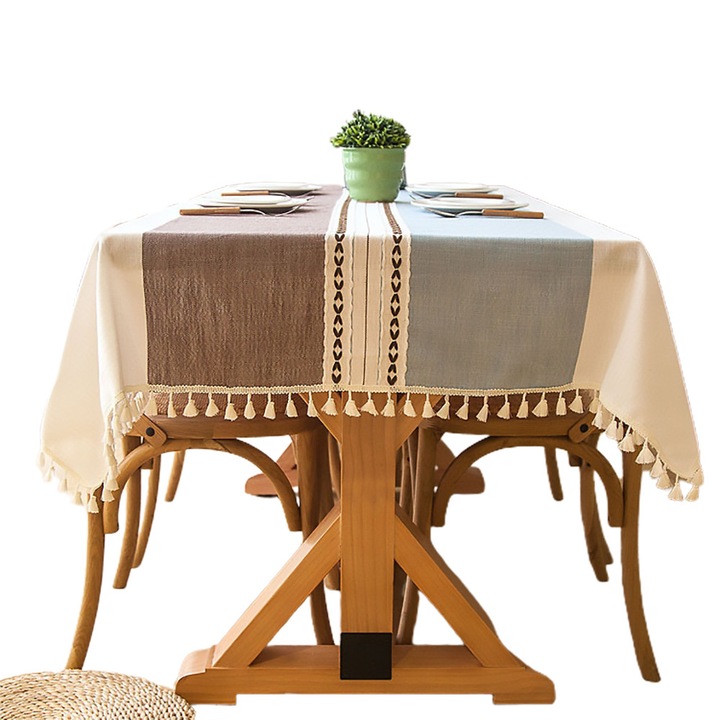 Enforose asztalterítő, téglalap alakú, többszínű, 140x200cm, pamut és vászon keverékéből, újrafelhasználható, könnyen tisztítható