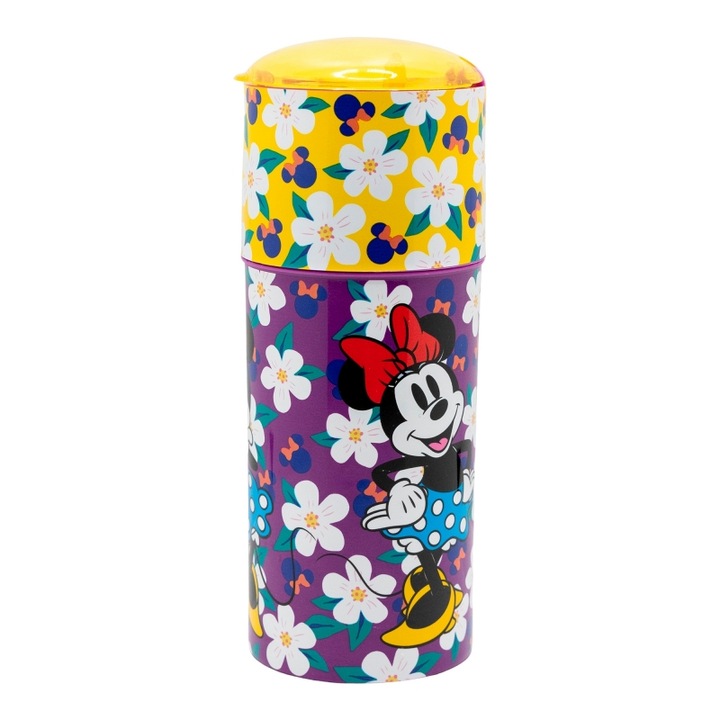 Sticla din plastic pentru apa, Minnie Sunshine, 350ml Mov