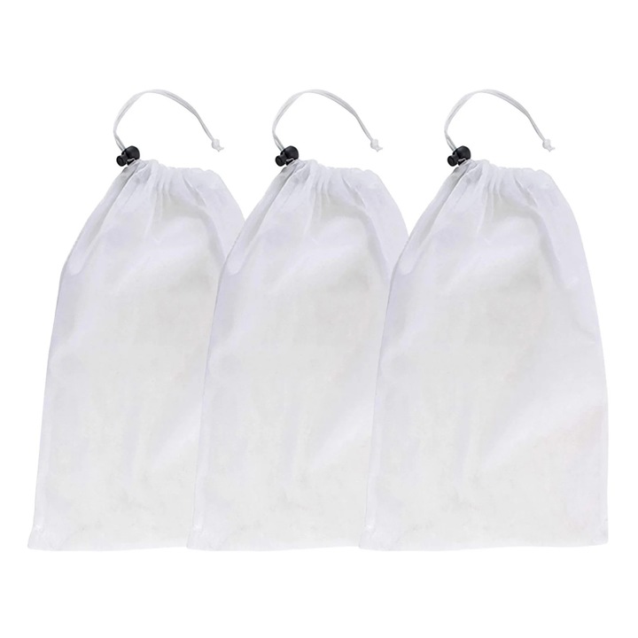 Set 3 saci filtru pentru aspirator frunze piscina, 33x20cm, material fin, rezistent