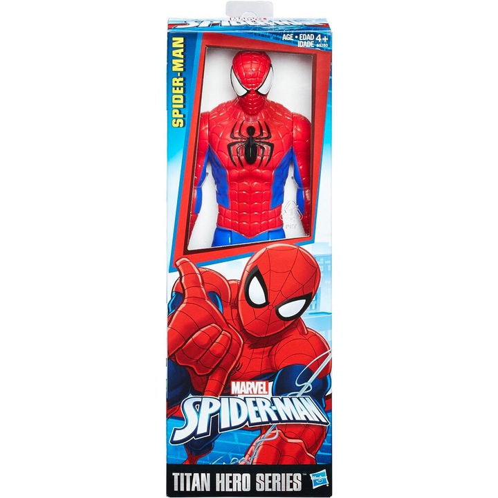 Hasbro Marvel Pókember Titan Hero gyűjthető figura 30cm, többszínű, 3 év feletti gyermekeknek, 10x5x30cm-es bemutató doboz